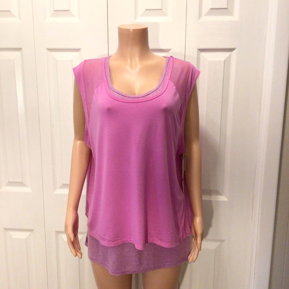 Tangerine Womens Layered Violet Sleeveless Tank Top Size XXL